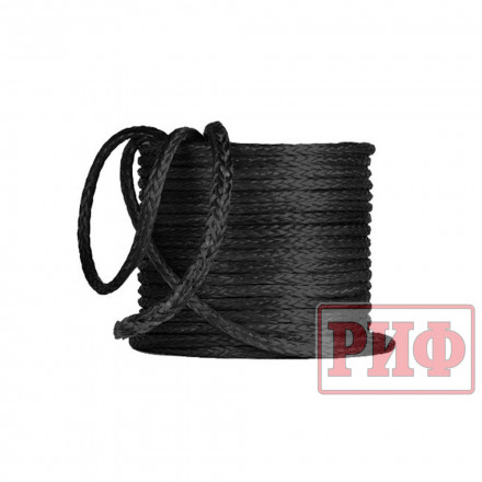 Трос для лебёдки синтетический РИФ 6 мм, черный