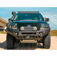 Бампер силовой передний алюминиевый (черный) Rival для Toyota Land Cruiser 200 2006-2015 (без ПТФ) 2D.5724.1-NL