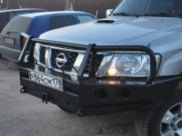 Передний силовой бампер АМЗ для Nissan Patrol Y61 2005-2010 (серия Т)