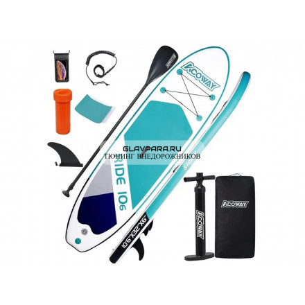 Надувная доска для SUP (САП) серфинга 320*80*15 A01 ACOWAY однослойная, 3 плавника