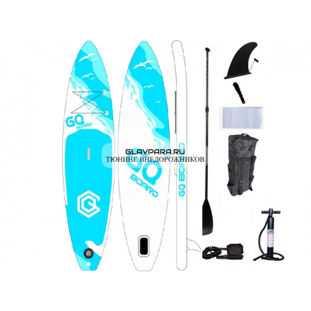 Надувная доска для SUP (САП) серфинга 320*75*15 GQ BOARD белый-голубой однослойная