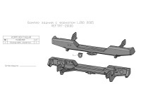 Бампер силовой задний РИФ для Mitsubishi L200 2005-2015 (кузов 1350 мм) с квадратом под фаркоп