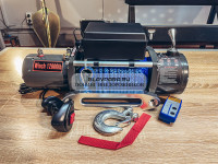 Лебедка электрическая 24V Electric Winch 12000lbs / 5443 кг IP66 синтетический трос 12х20